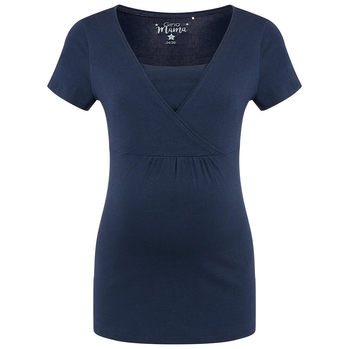 Gina Mama 2 Damen Umstands-T-Shirts mit Stillfunktion dunkelblau / weiss