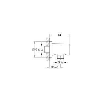 Grohe Rainshower Wandaansluitbocht RVS