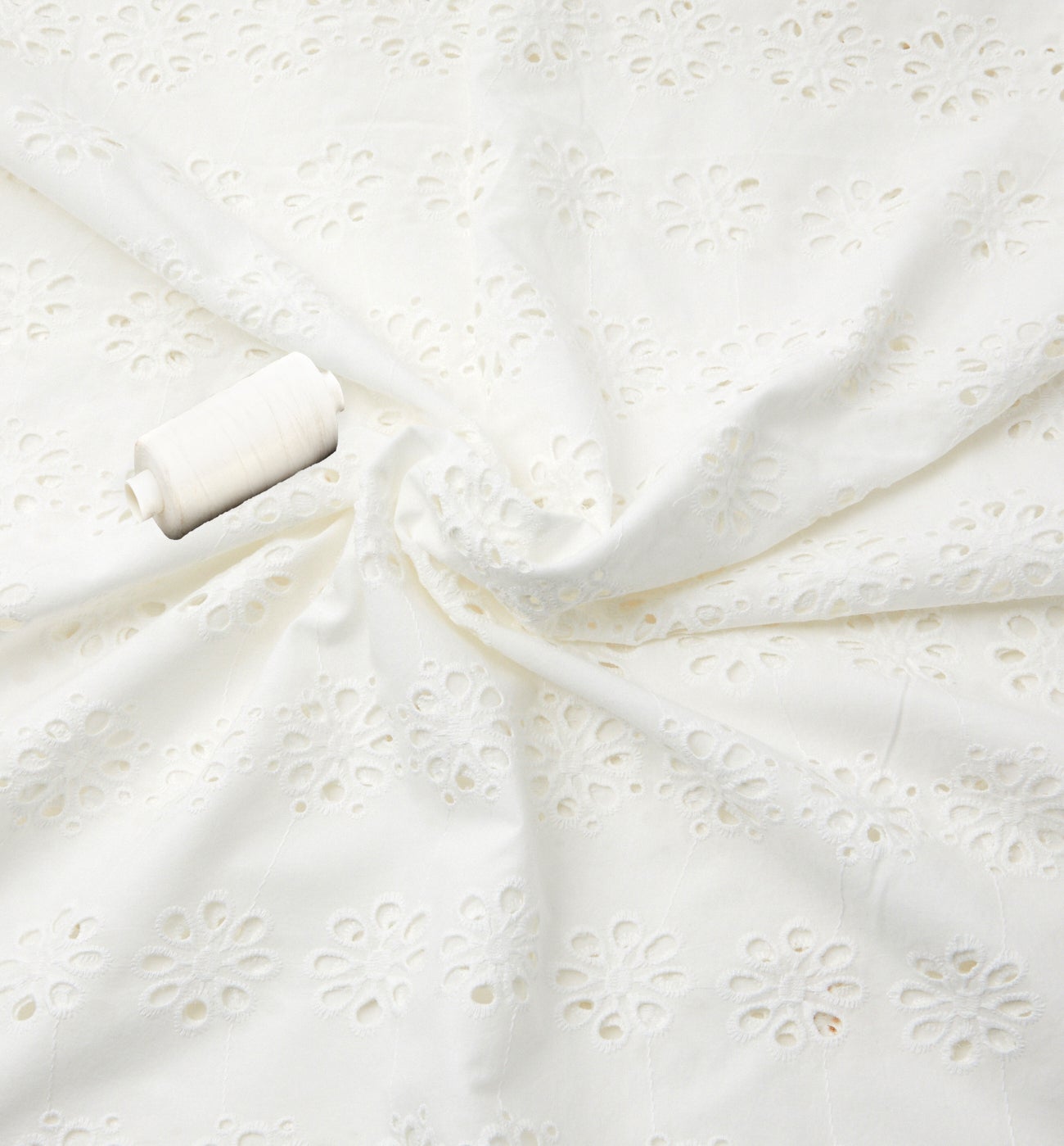 Coupon 2 m broderie anglaise - Ecru