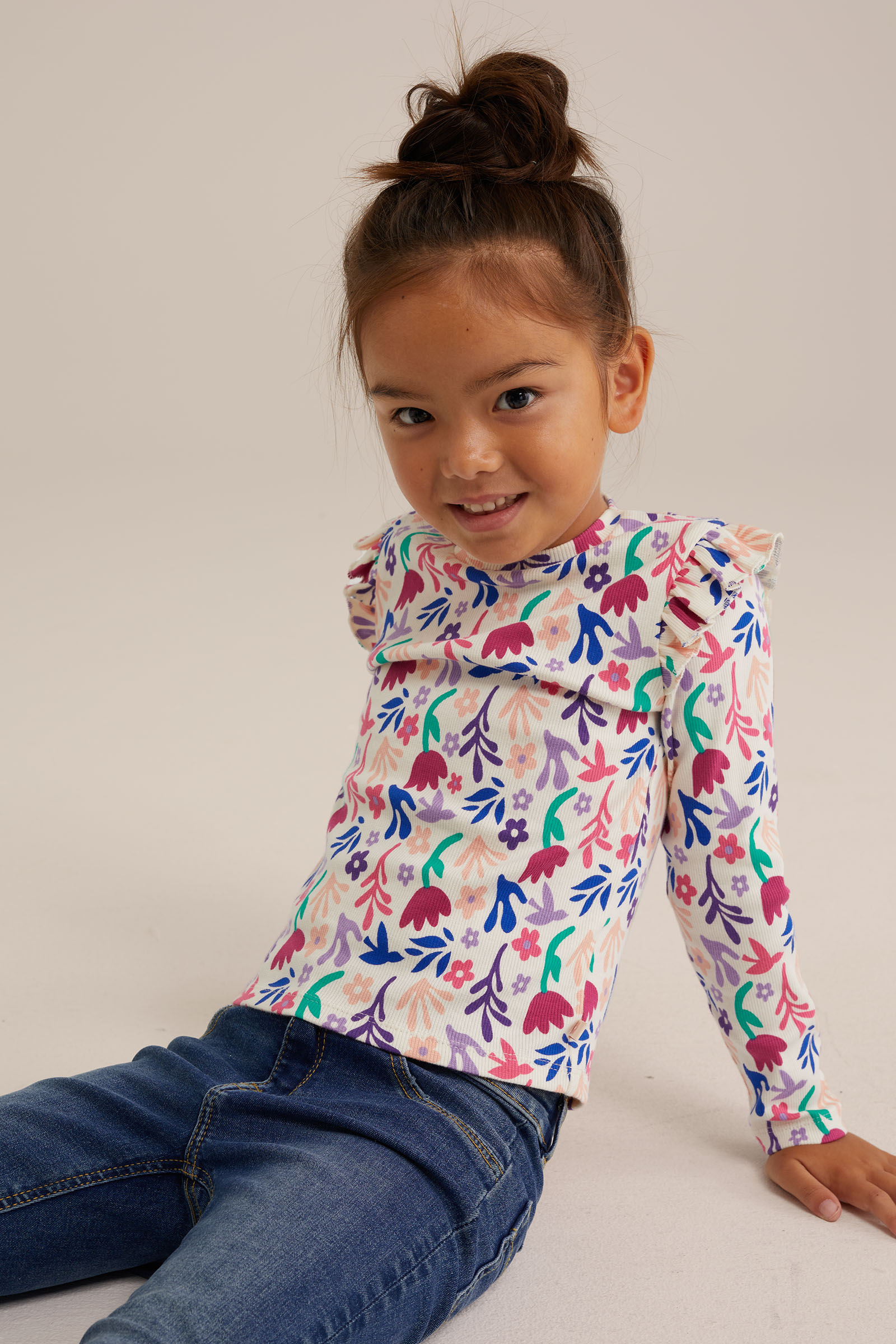 Meisjes T-shirt met dessin WE Fashion Multikleur