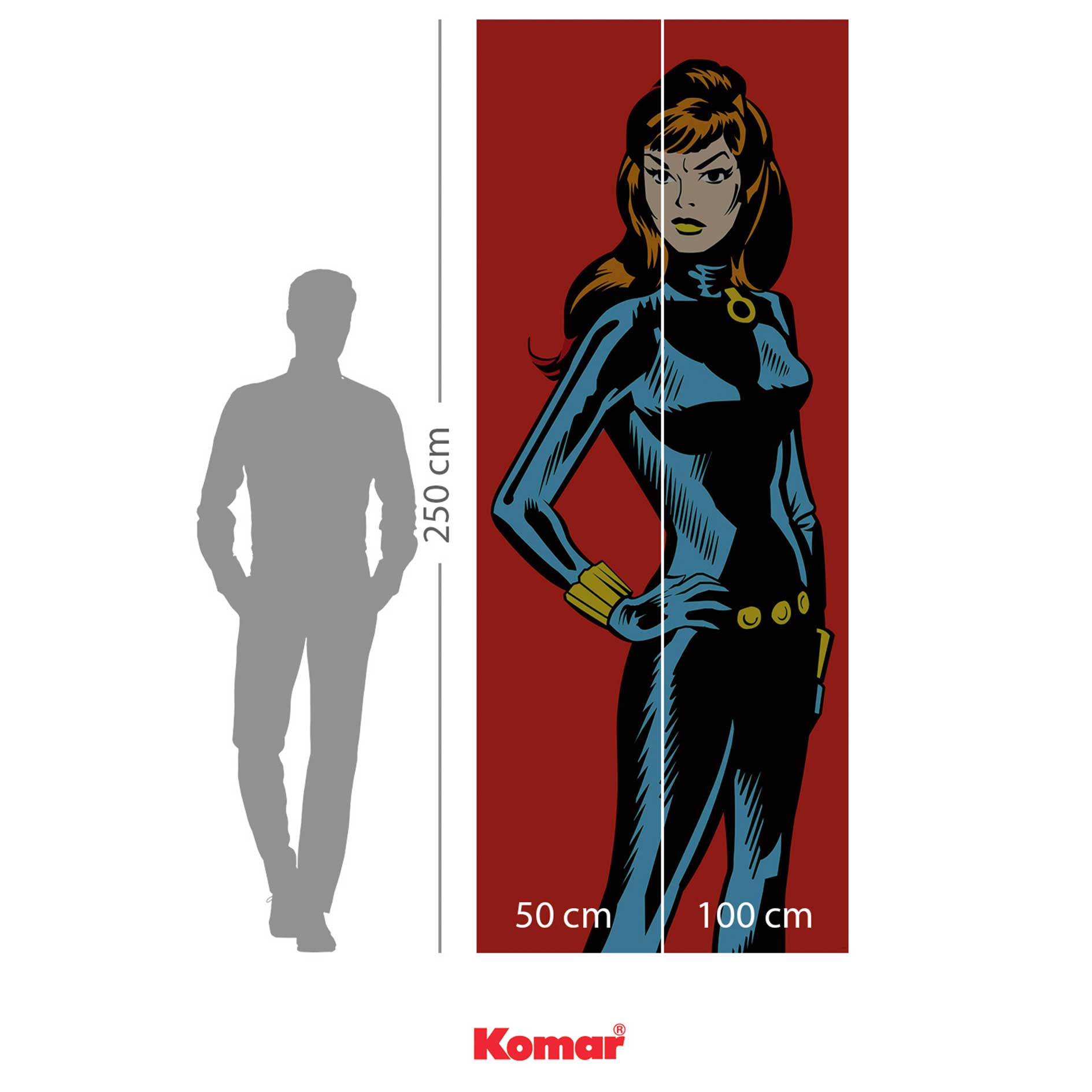 Vlies-Fototapete MARVEL POWERUP WIDOW - 100x250 cm