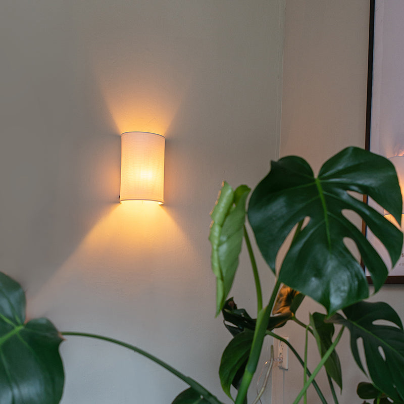 QAZQA Moderne wandlamp wit - Simple Drum Jute