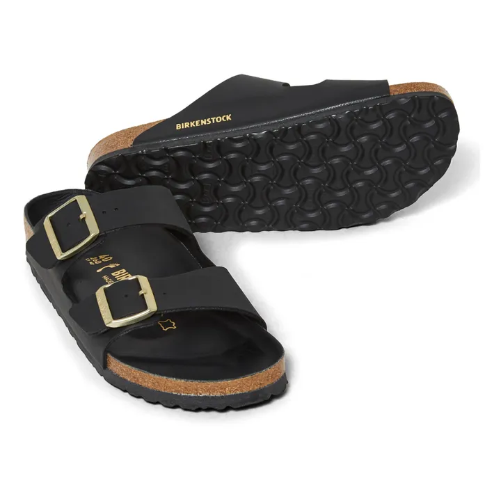 BIRKENSTOCK Sandales Arizona Birko Flor Boucle Dorée - Collection Adulte  | Noir