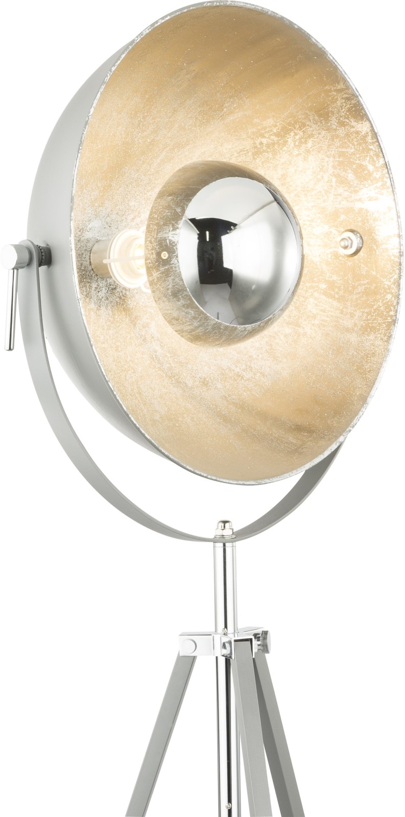 Standleuchte - grau - verchromt - Blattsilber - 78 cm