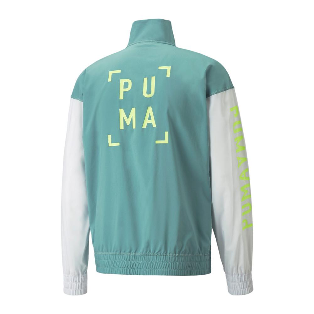 Puma Coupe-Vent 1/2 Zip Bleu/Blanc Homme Puma Train Logo