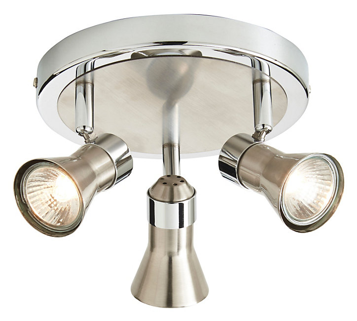 Plafonnier 3 spots Aphroditus métal chrome brossé GU10 3x50 W