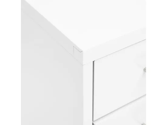 Classeur mobile Blanc 28x41x109 cm Métal