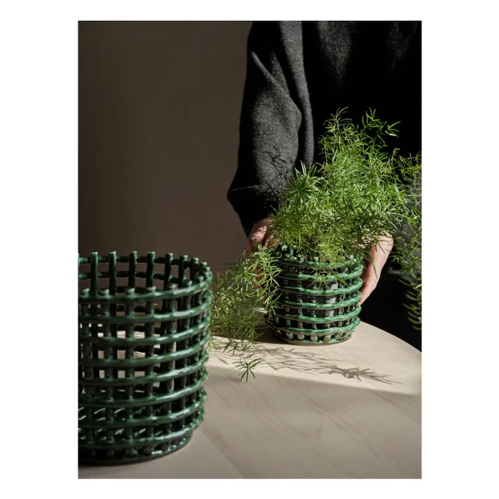 Ferm Living Panier Ceramic | Vert émeraude