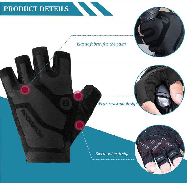 Rockbros Cykelhandsker, Black