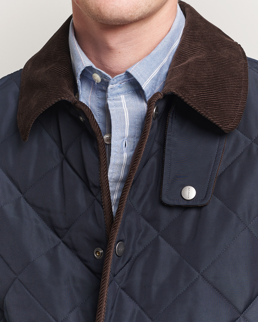 GANT Quilted Fleece Jacket Evening Blue