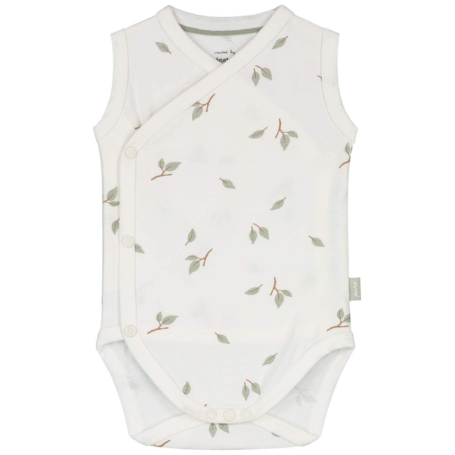 Prénatal newborn romper Pure mouwloos all over print wit