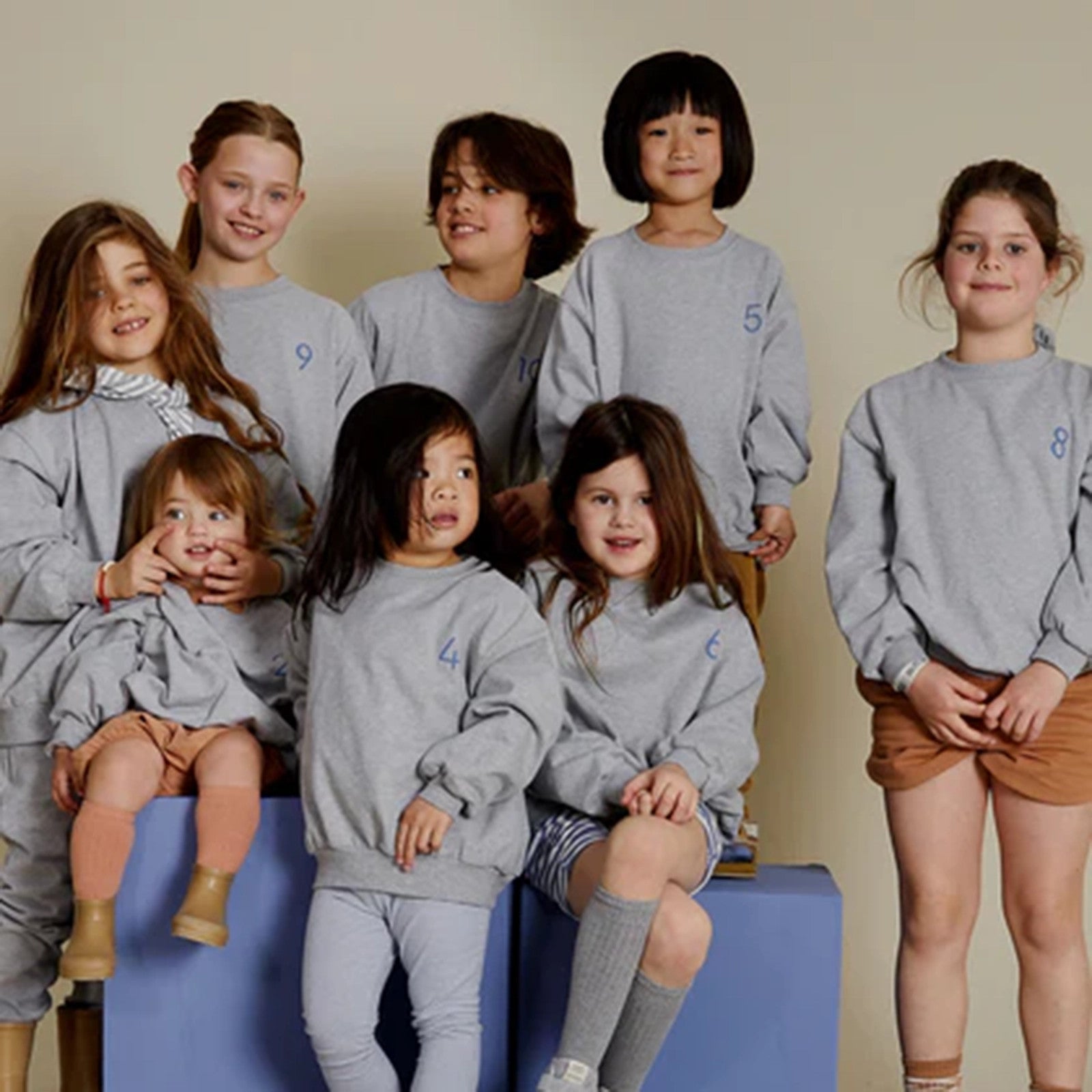 Birthday Sweatshirt 3 Grey Melange Blue Moon