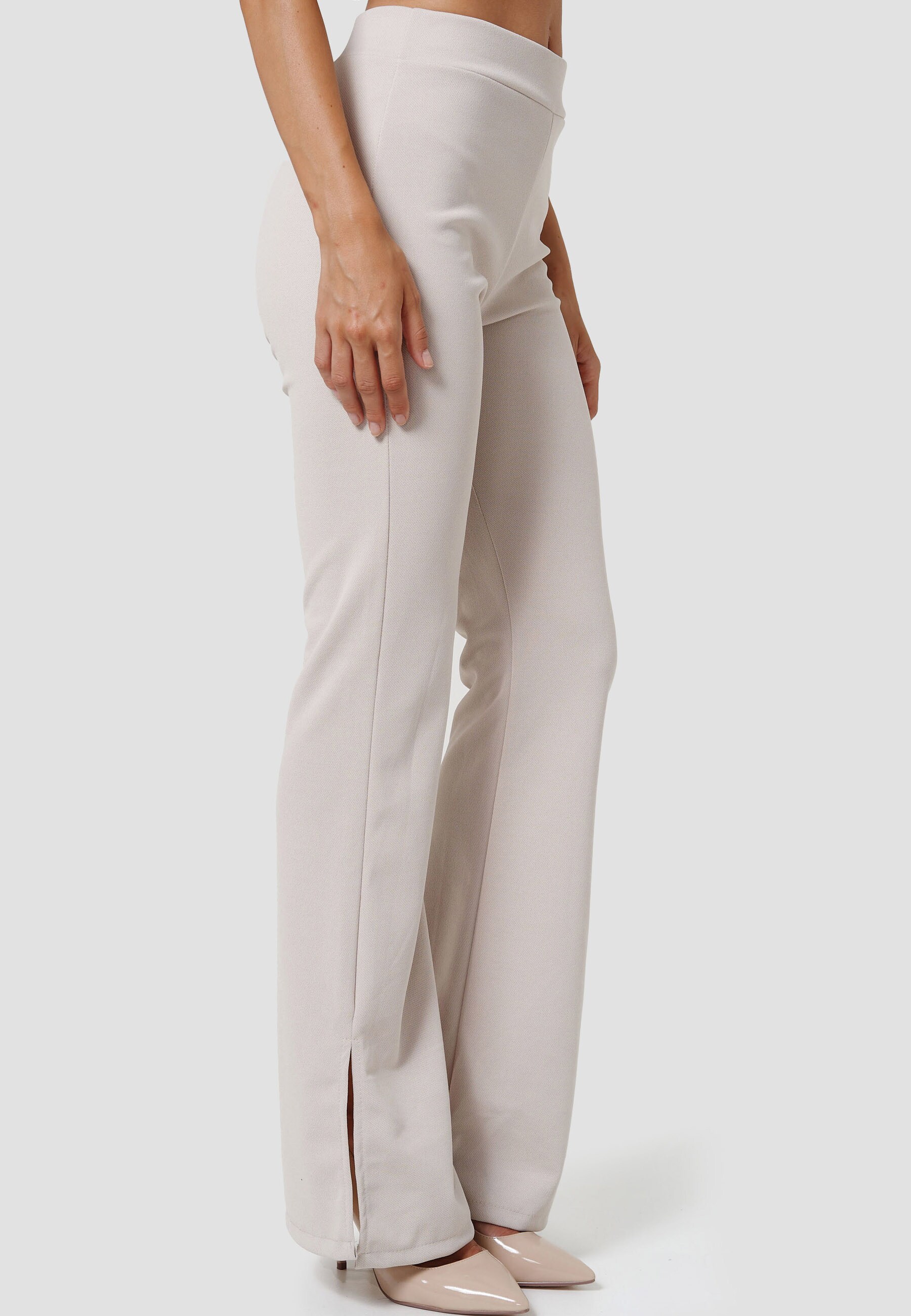 RAYSHYNE Damen Stoffhose Elegante Business Marlene Hose mit Schlitz RS21