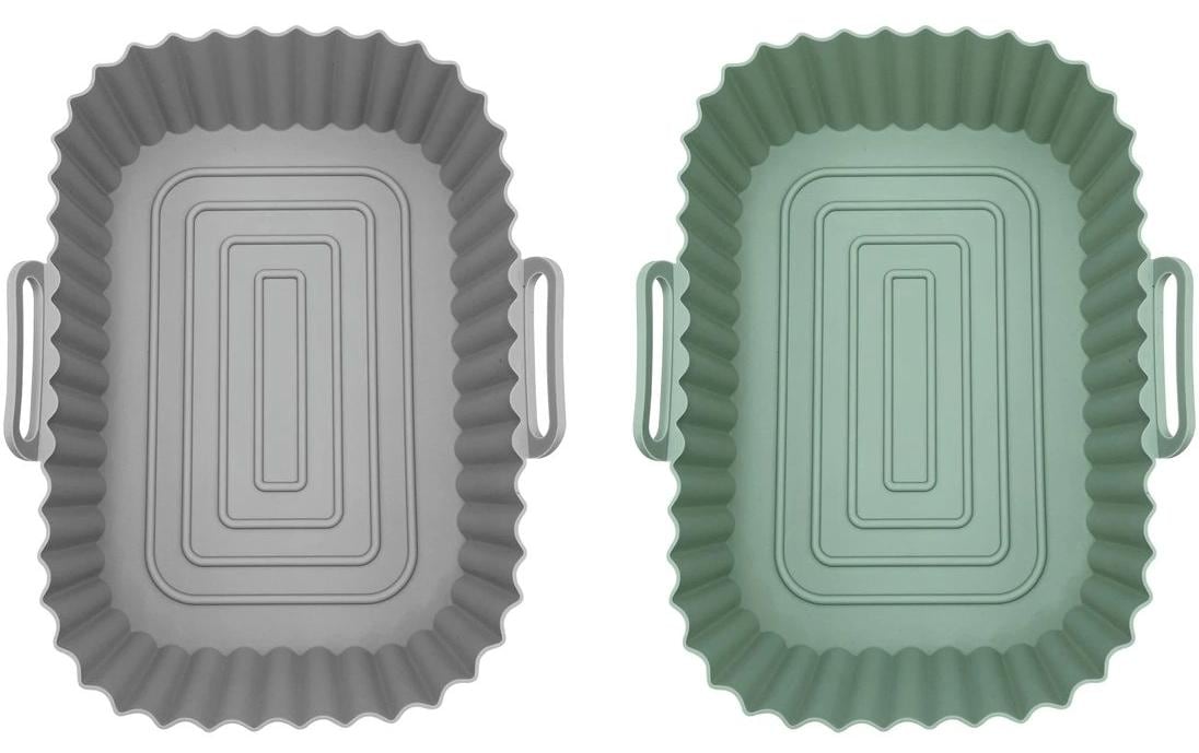 Auflaufform-Set 2 Stück Eckig, Grau/Mint,1500 mlSilikon-Backform