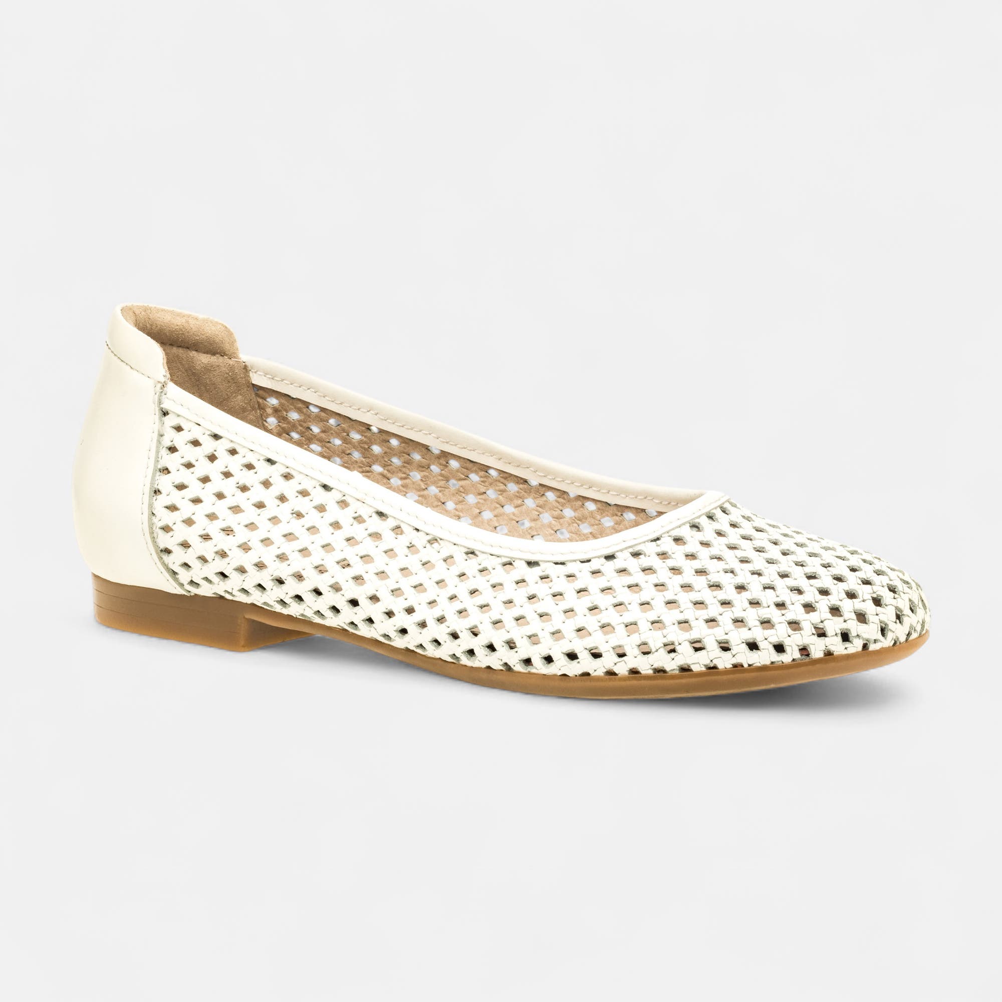 Ballerines Femme en cuir blanc