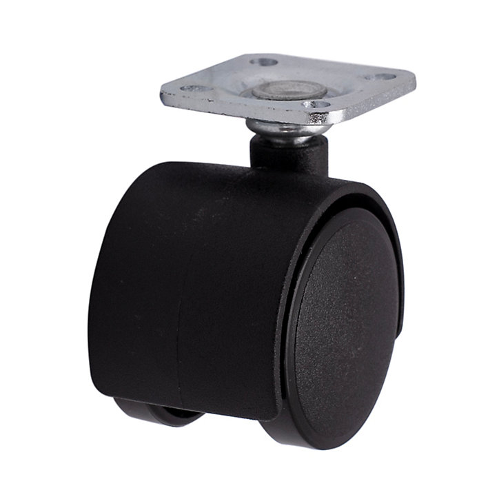 Roulette jumelée pivotante noire ø3.5 cm, charge max 30 kg