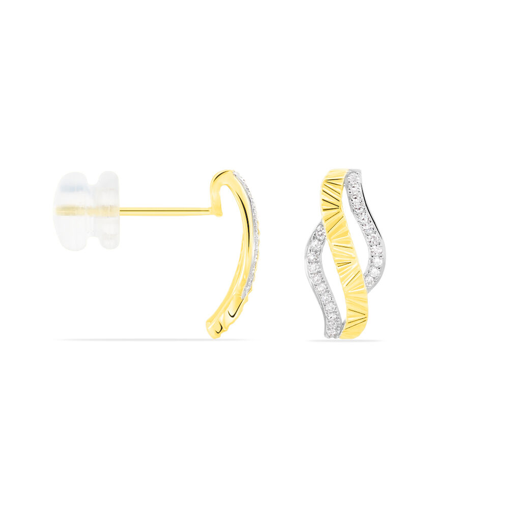 Boucles D'oreilles Puces Bathilde Or Jaune Diamant