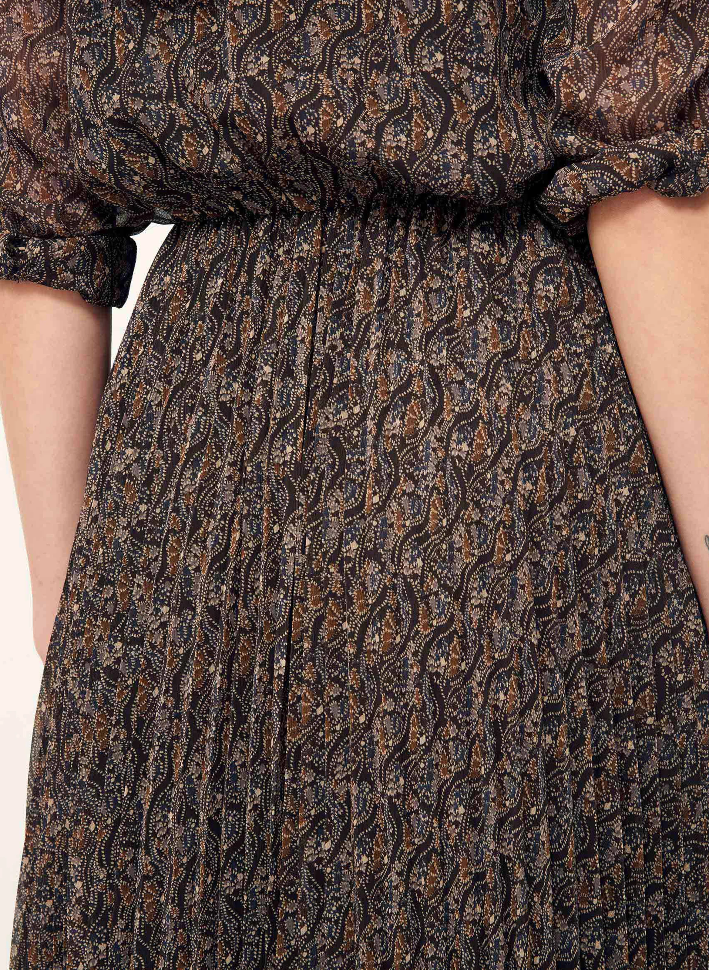 PAINTERLY - Robe longue imprimée | Noir