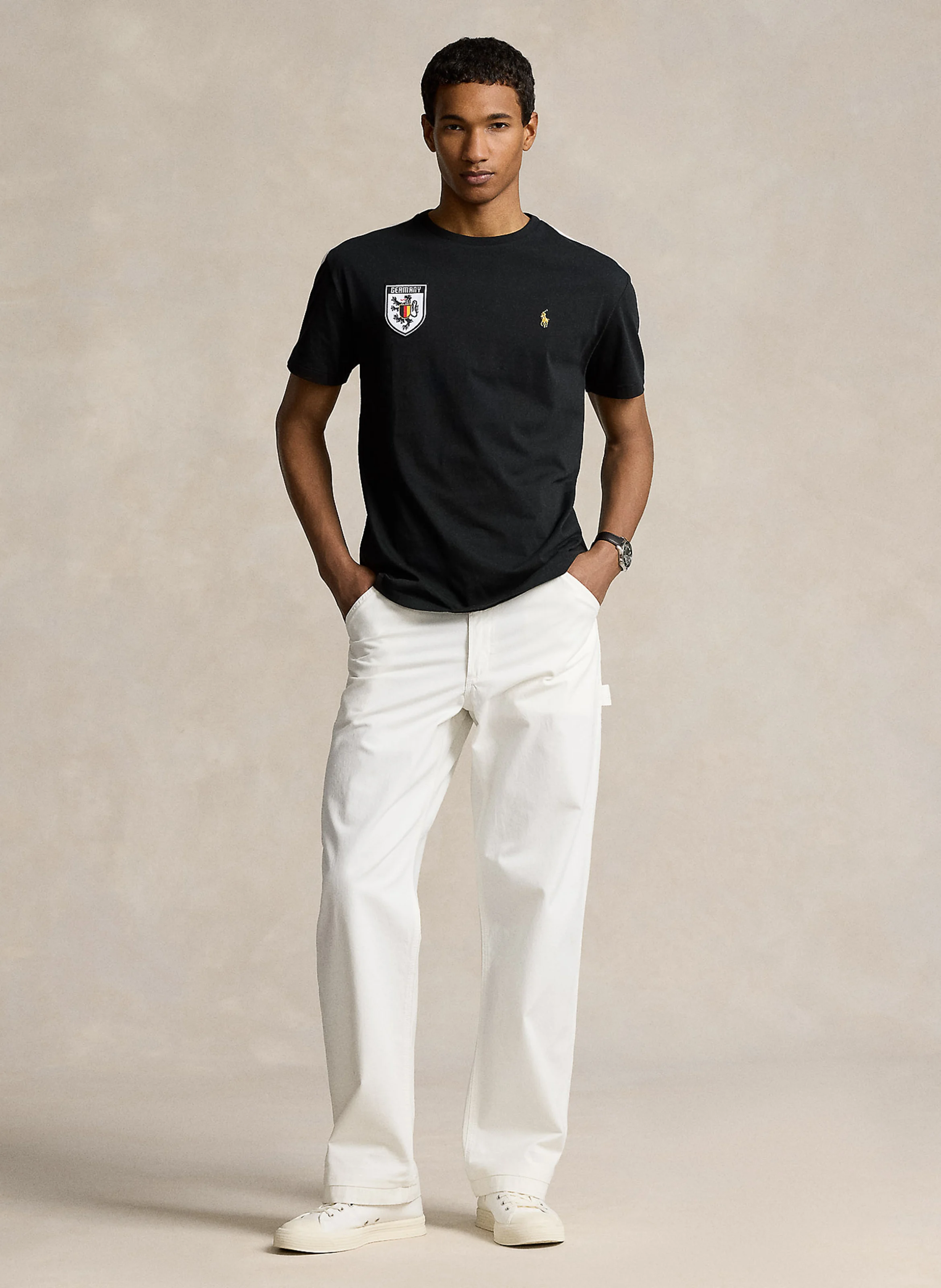 Tee-shirt col rond en coton | Noir