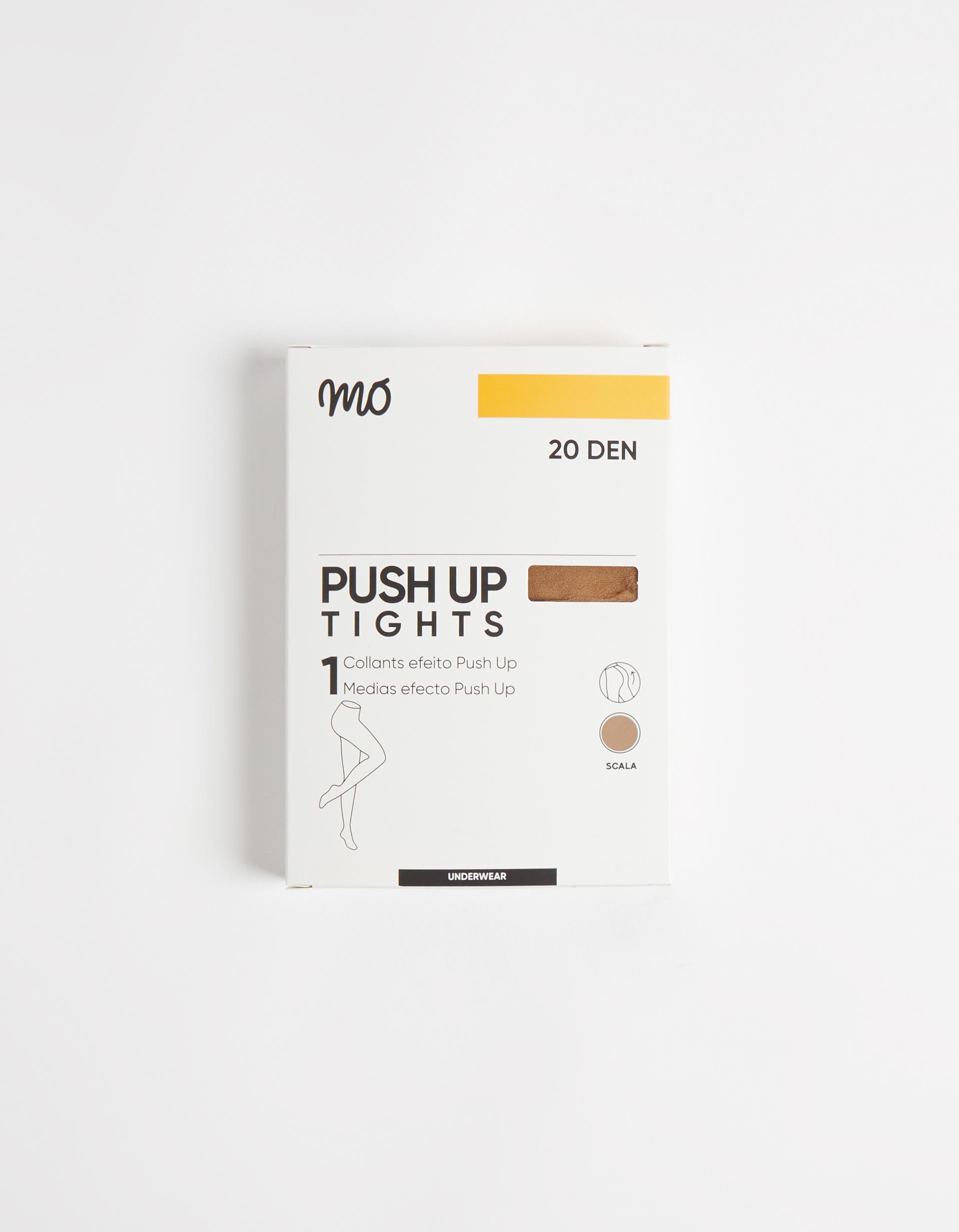 Collants Push Up 20 DEN, Mulher, Castanho Claro