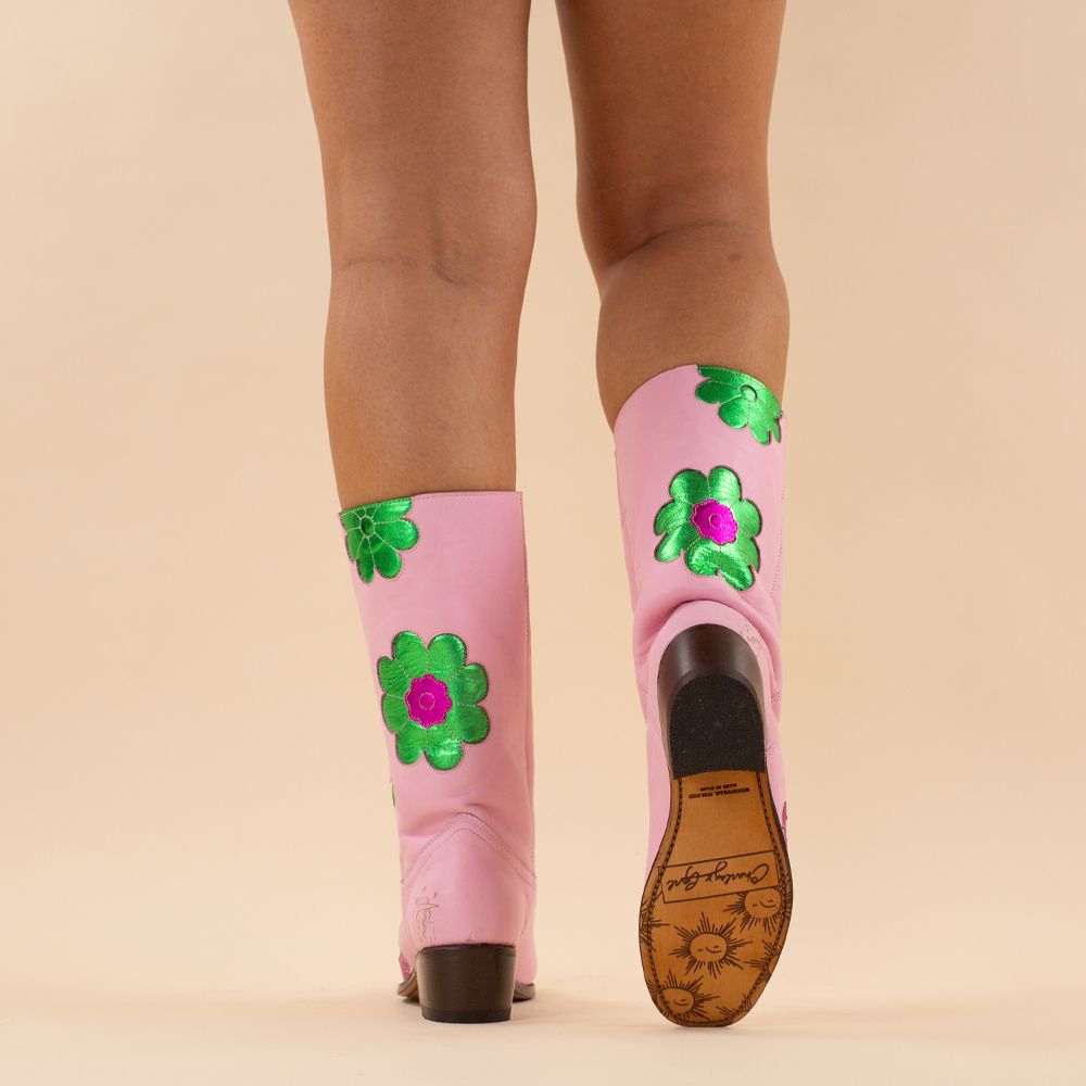 Charley's Girl flower boots Zoe roze