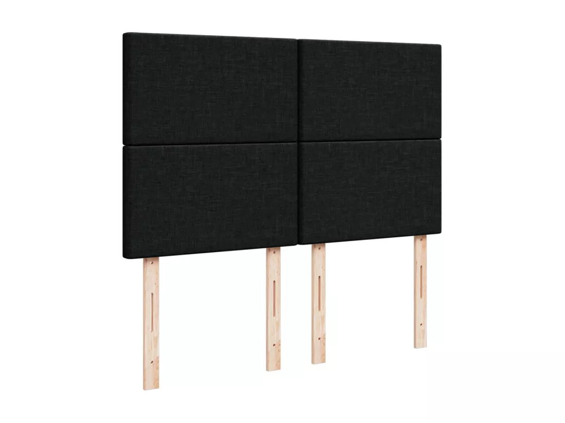 Sommier à lattes de lit avec matelas Noir 140x190 cm Tissu