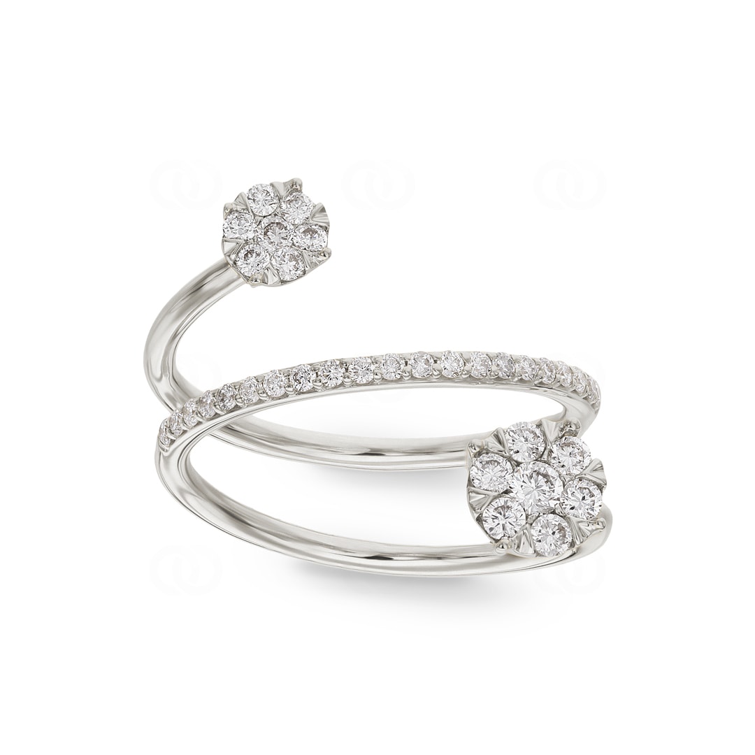 0.50 Karat Diamantring 750/18 K Weissgold