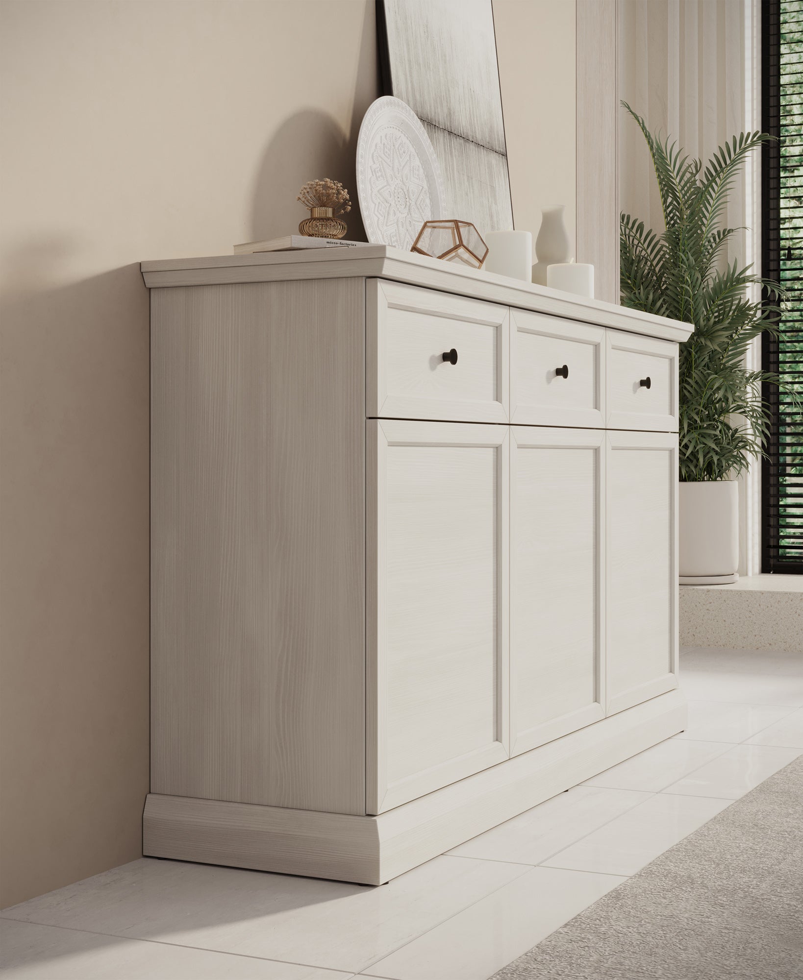 Meubella Dressoir Leroy - Wit eiken - 146 cm