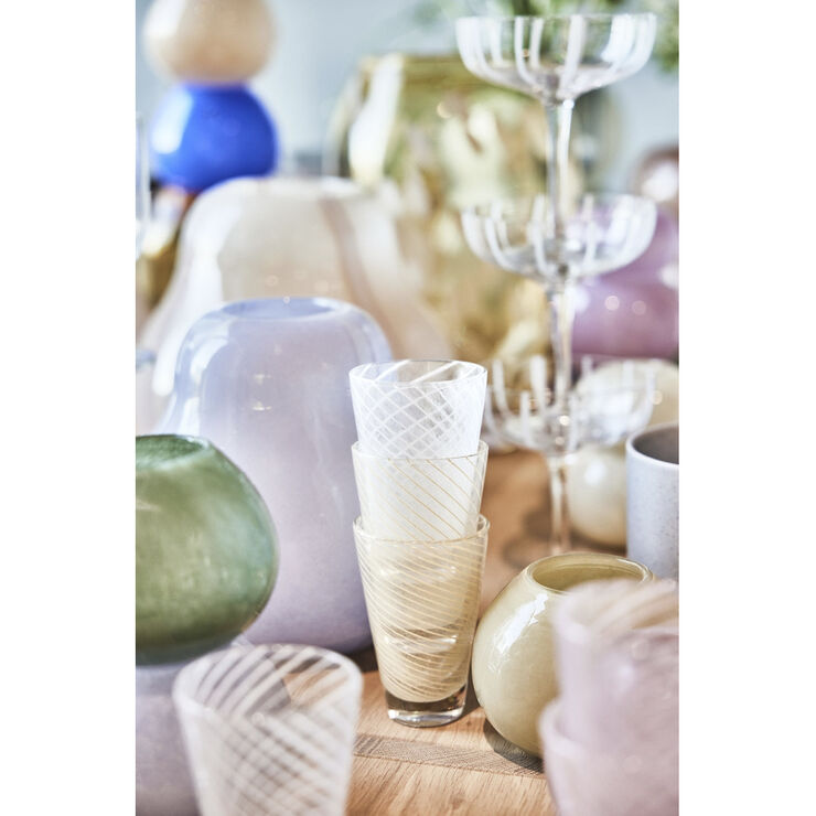 OYOY Living Design Yuka Swirl Glas - Pakke med 2 Gul