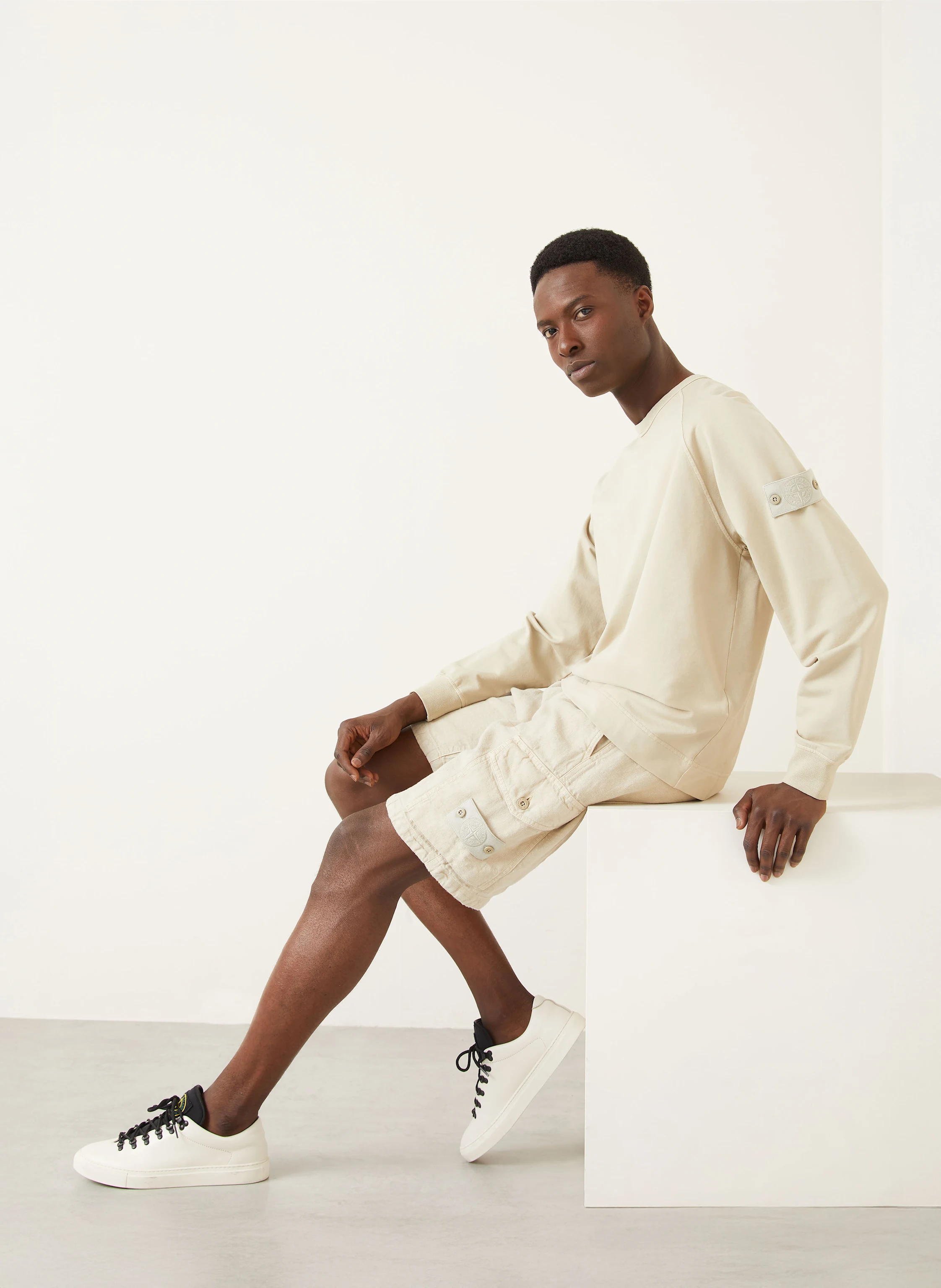 STONE ISLAND Leinenshorts GHOST