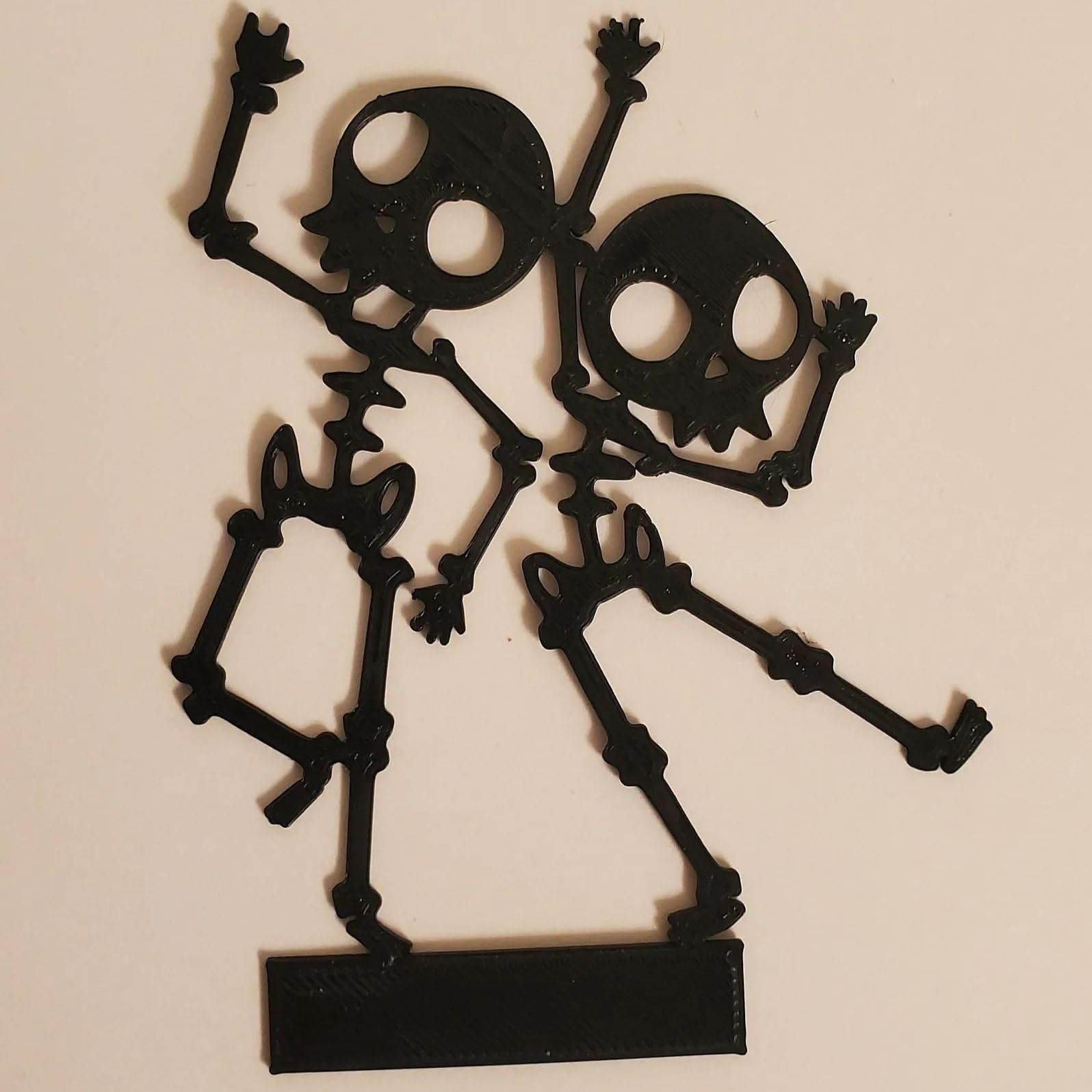 (14x14cm) Holz Deko Skelett Teelicht Halter Halloween Accessoire Totenkopf Kerzen Ständer - Schwarz