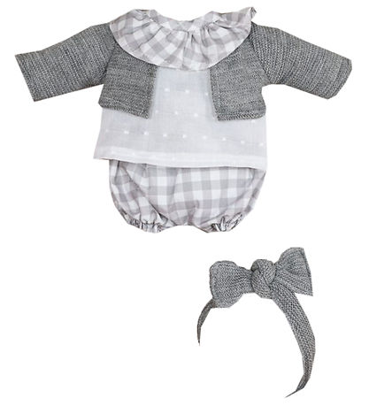 Asi Puppenkleidung - 36 cm - Koke - Grau/Weiß