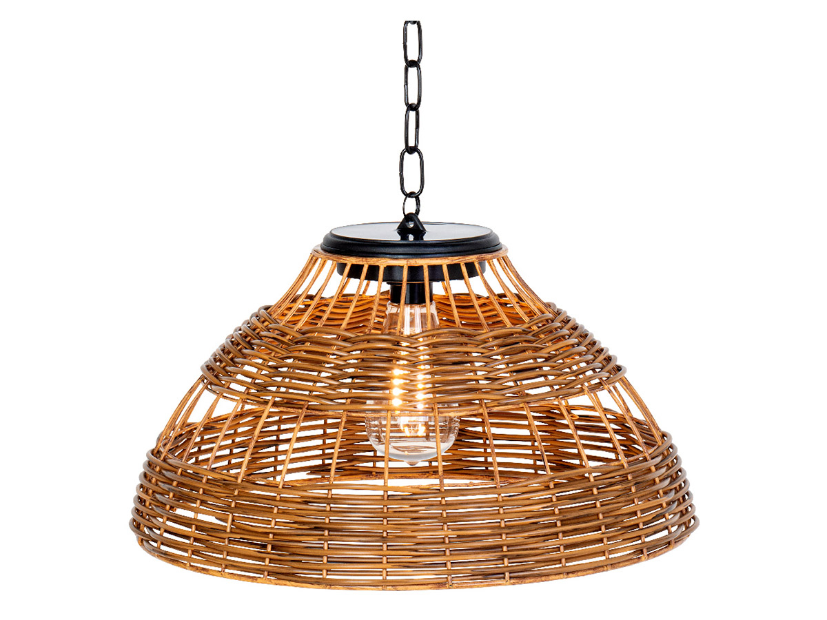 Lumineo Natural rieten solar hanglamp
