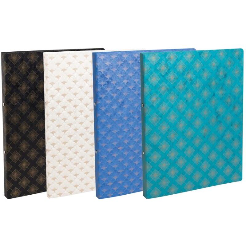 Classeur souple 2 anneaux 15mm carte lustrée Néo Déco - Couleurs assorties