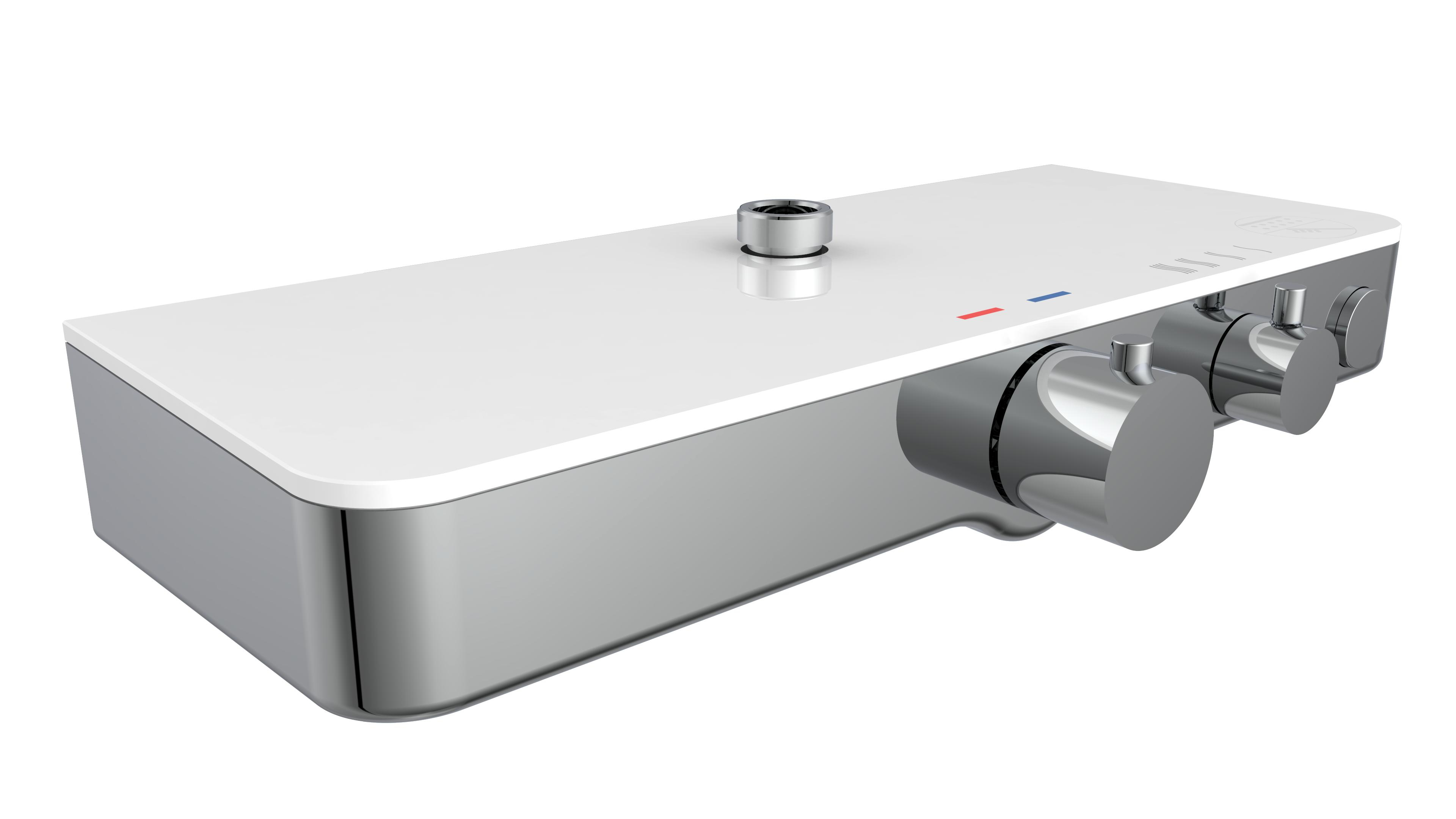 Schutte Ocean complete regendouche inclusief thermostaatkraan en planchet chroom/wit