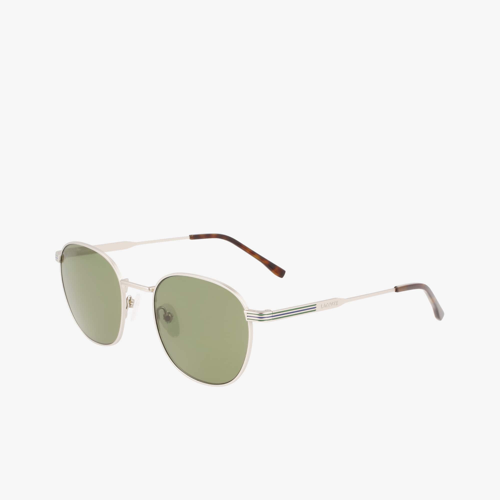 Lunettes de soleil ovales unisexes Metal Line en métal Lunettes de soleil - Marron - Lacoste - Unisex