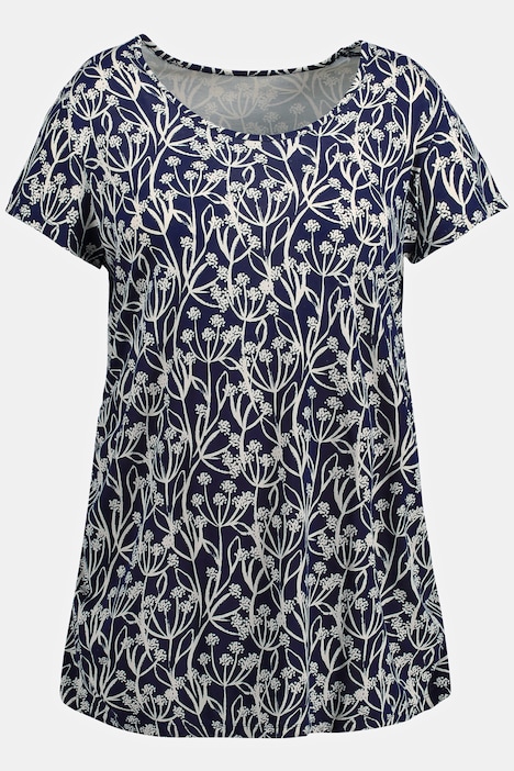 Bellieva-T-Shirt, Raffung, Rundhals, Halbarm