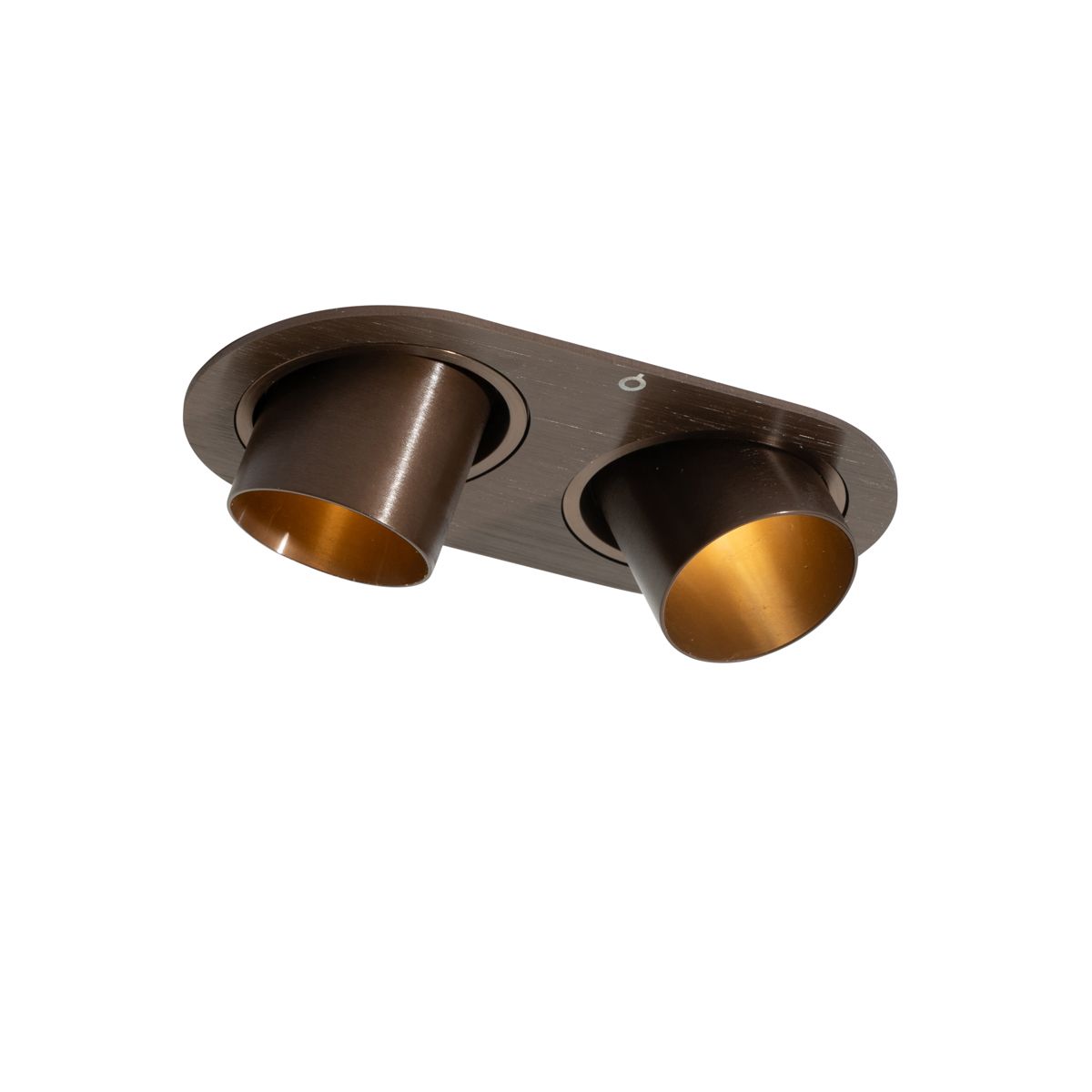 Set van 6 inbouwspots donkerbrons GU10 35mm kantelbaar 2-lichts - Installa