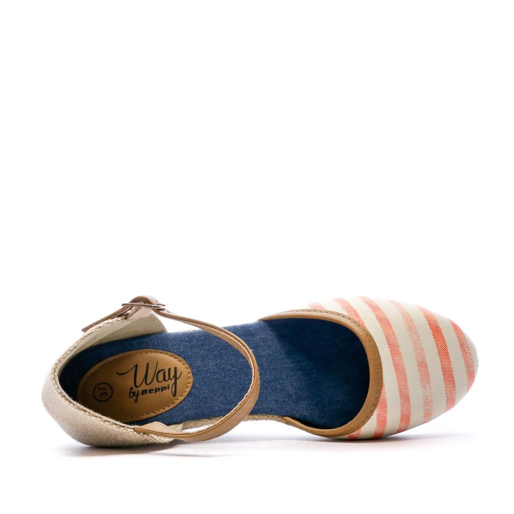 Beppi Sandales à talon Orange Rayures Femme Beppi Casual Wedge