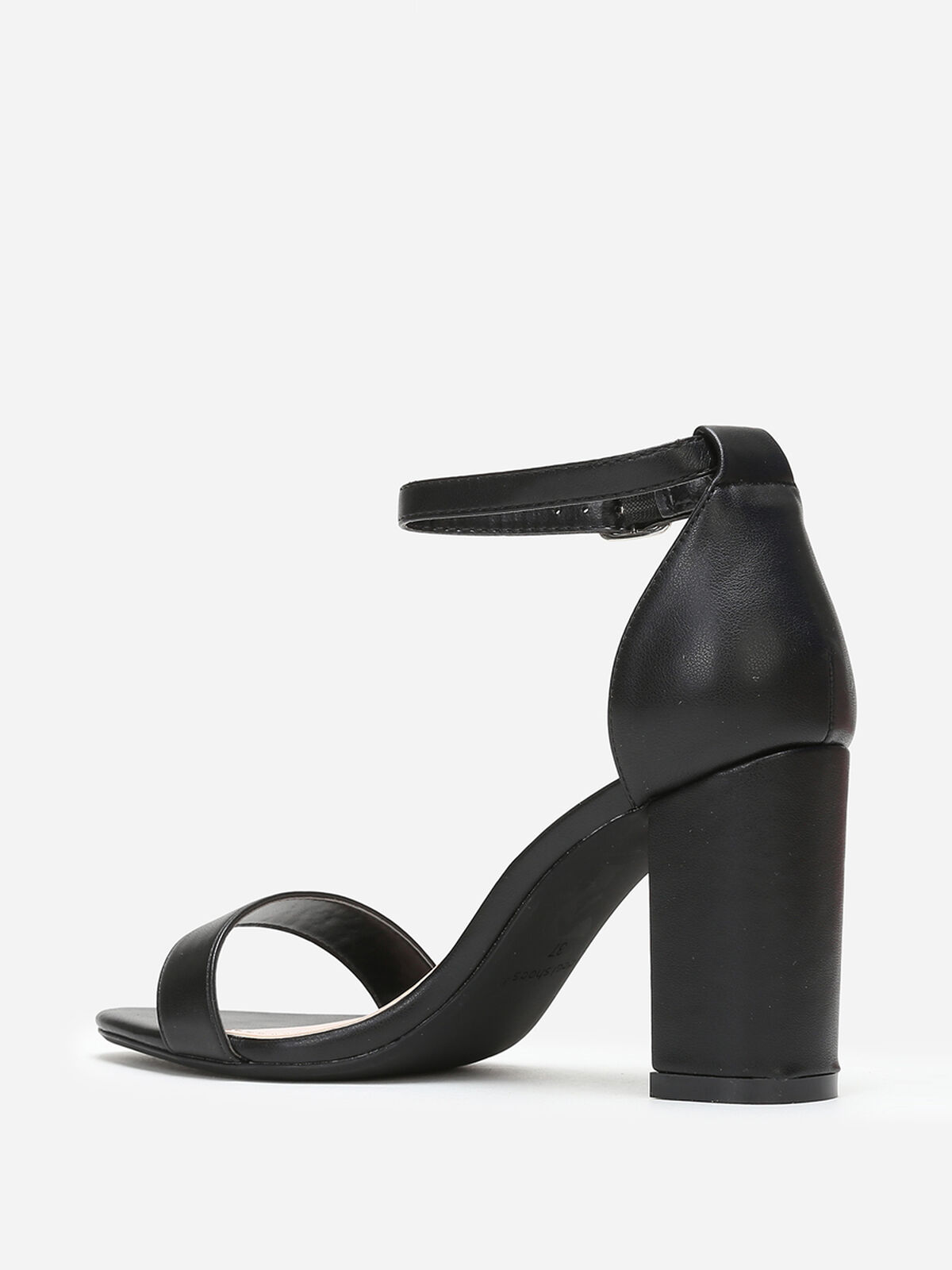 Sandales à bride et talon carrés- Noir