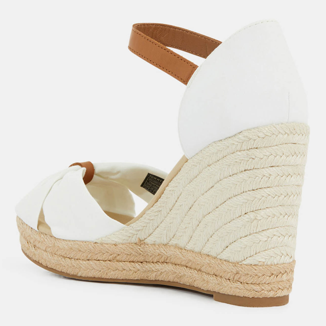 Tommy Hilfiger Sandales compensées Basic Opened Toe blanches - Talon 10 cm