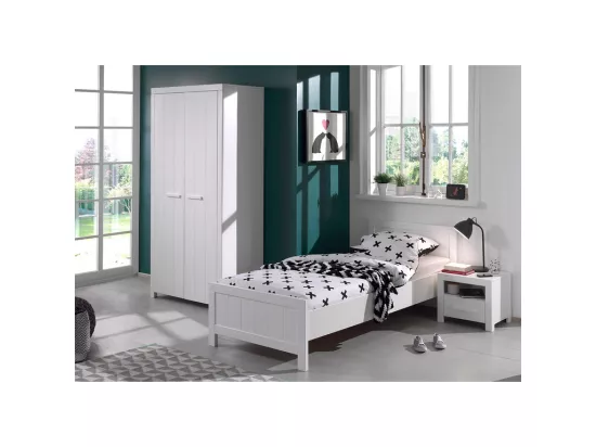 Pack - Lit Enfant, Sommier, Chevet & Armoire 