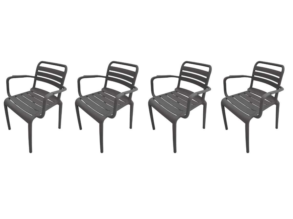 Garden Impressions Orleans Grey tuinstoelen - Set van 4