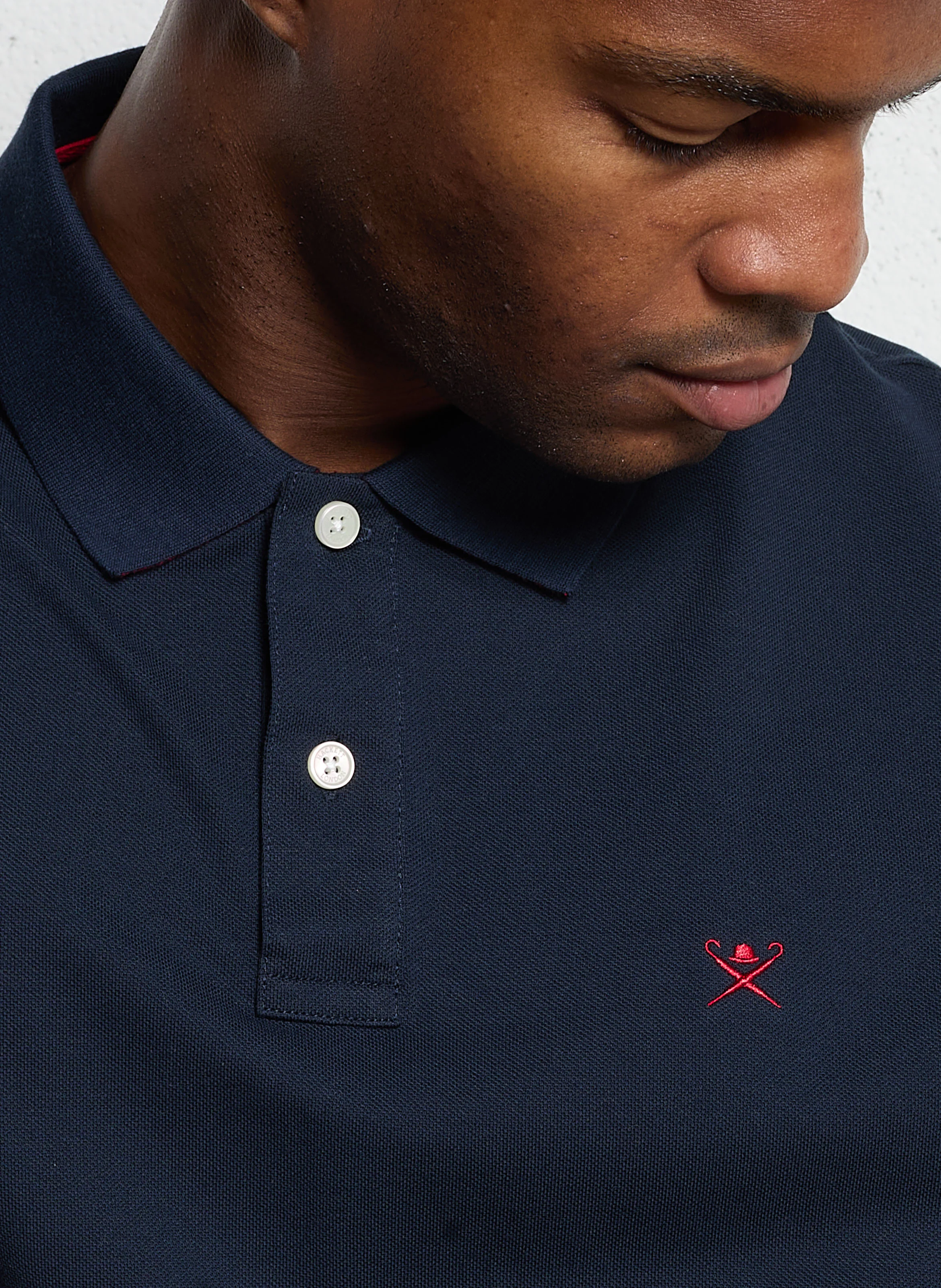Polo slim-fit en coton piqué | Bleu