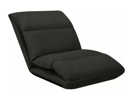 Prolenta Premium - Chaise pliable de sol Noir Microfibre