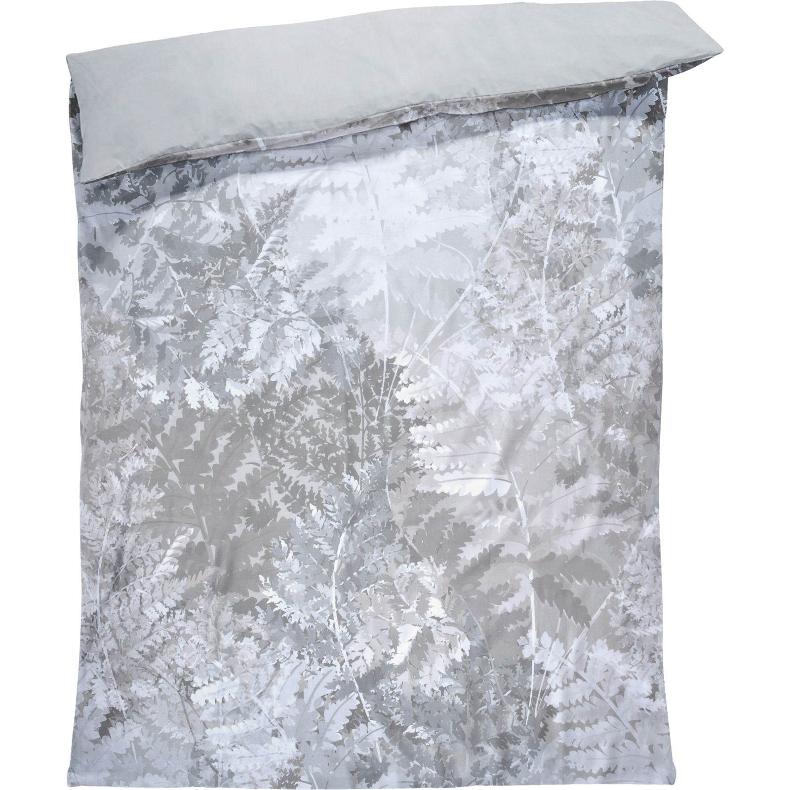 Bettwäsche Satin Farn hellgrau 200x210 2x65x65 Bettanzug Fra