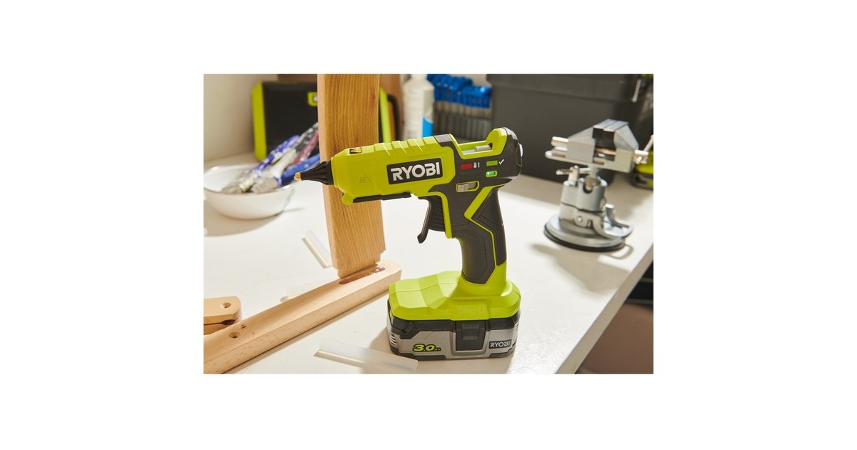 RyobiONE+ 18V accu Compacte lijmpistool RGLM18-0  (Groen/zwart, Accu en lader niet inbegrepen)