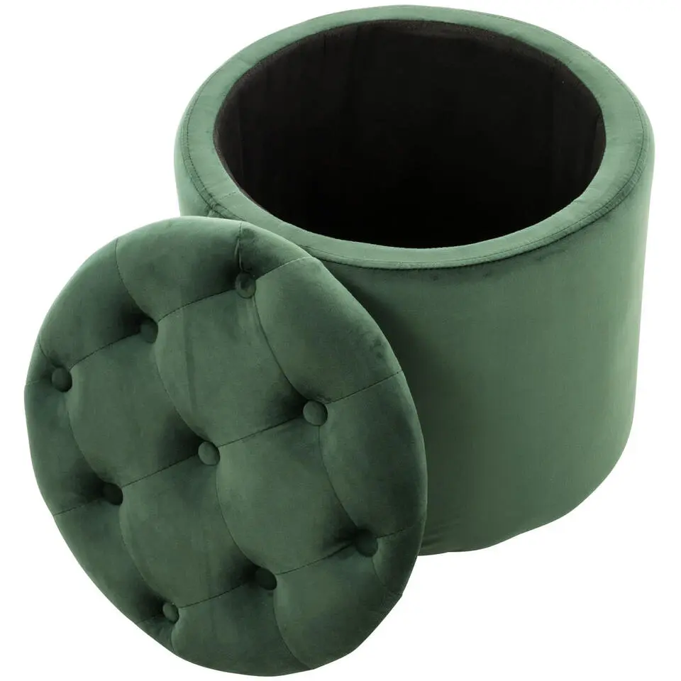 CLP Poef Pantin zwart Frame - Fluweel - groen