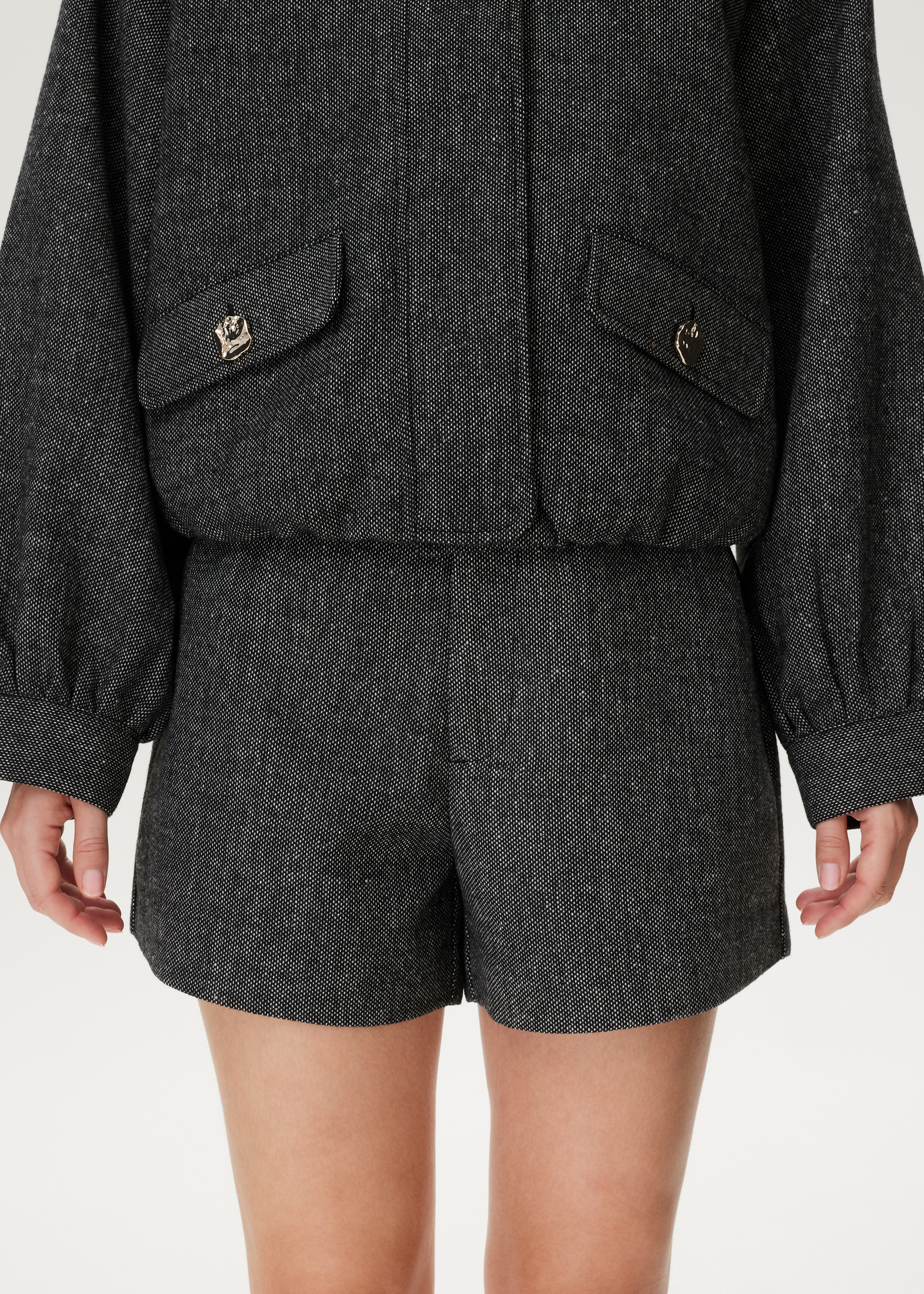 Shorts tweed structuur