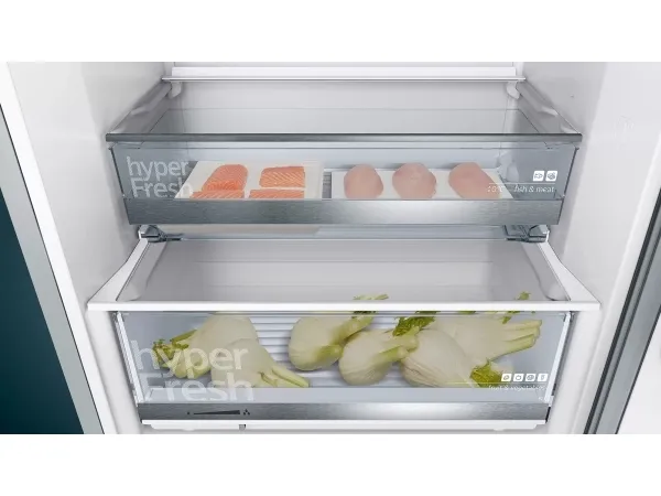 Siemens KG49EAICA - Køleskab/fryser - bund-fryser - fritstående - bredde: 70 cm - dybde: 65 cm - højde: 201 cm - 413 liter - Klasse C - rustfrit stål